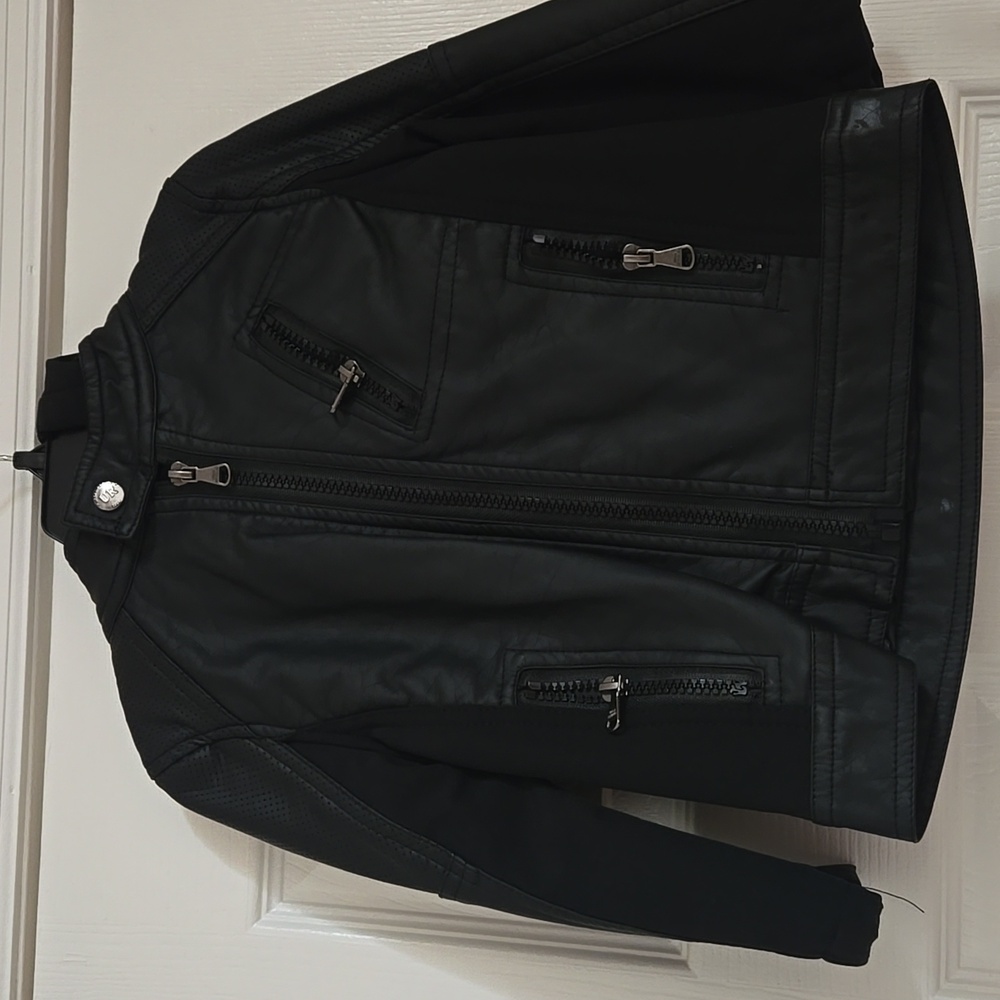 Unisex Urban Republic Faux Leather Hooded Jacket